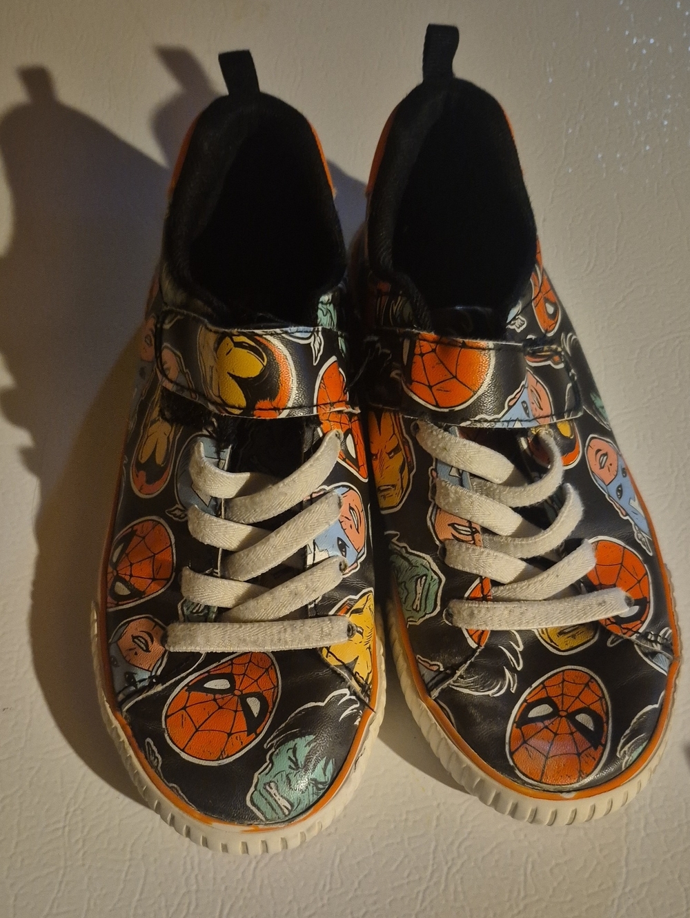 H&M Black & Orange Kids Marvel-Print Slip-On Sneakers